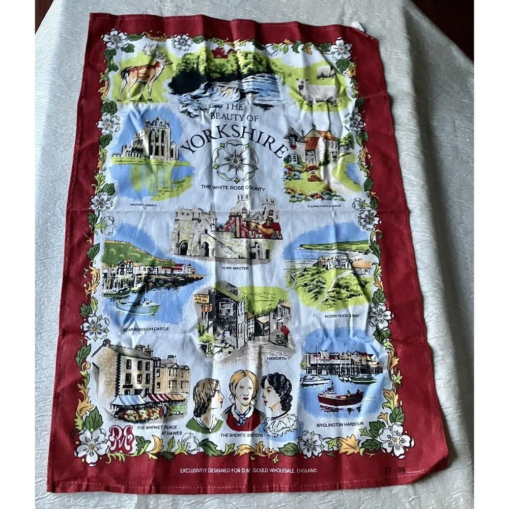 Cotton Tea Towel The Beauty Of Yorkshire D.M. Gould England 20